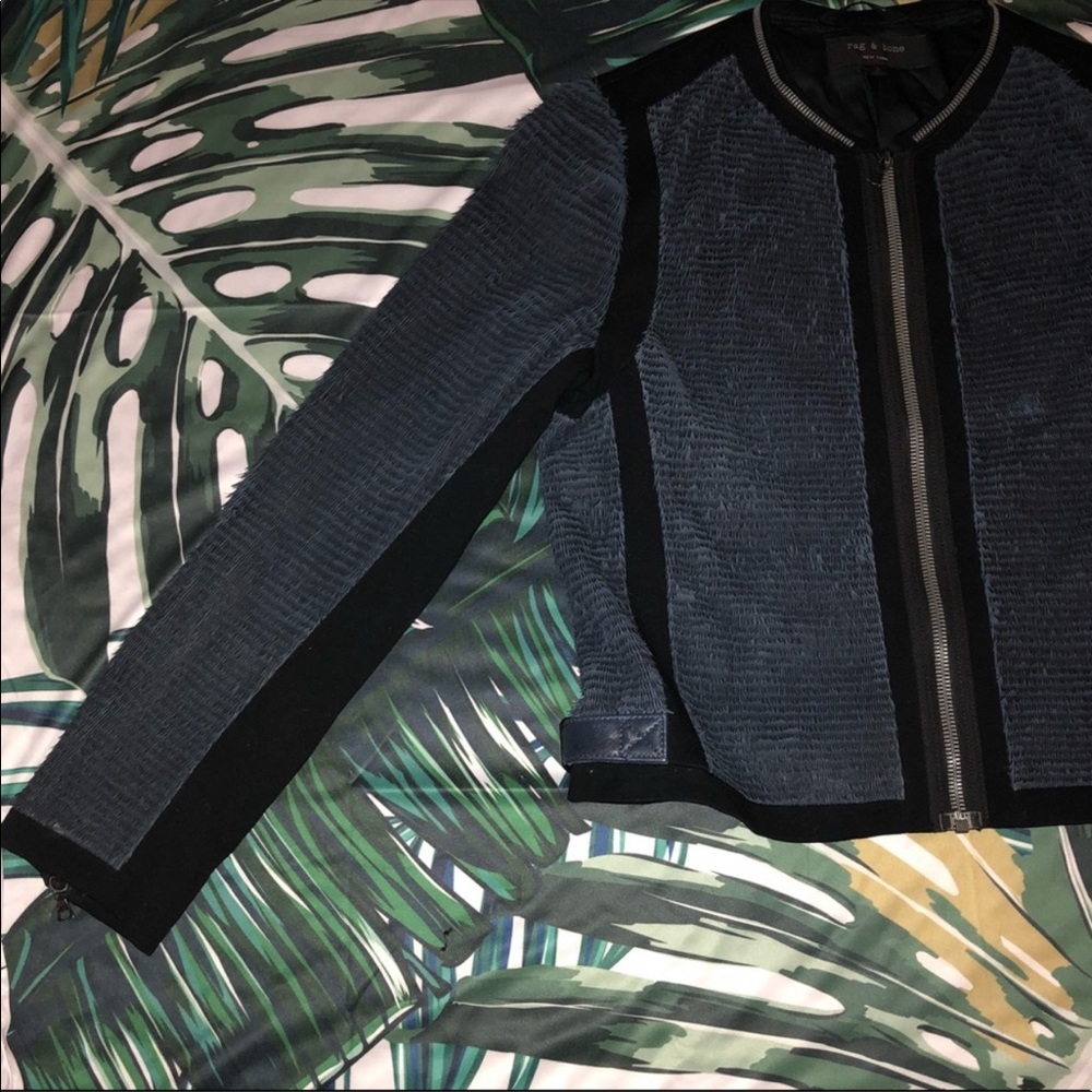 Rag And Bone Navy Suede Jacket - image 3